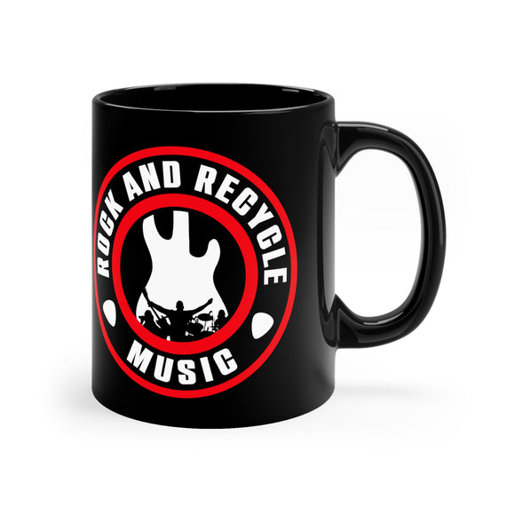 Rock and Recycle Music Coffee Mug, Black, 11oz