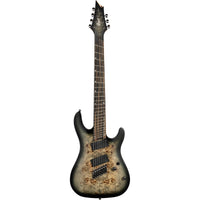 Cort KX Series 507 Multi-Scale 7-String Electric Guitar, Star Dust Black Finish