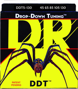 DR DDT™  Drop Down Tuning Bass Strings: 5-String Medium to Heavy 45-130